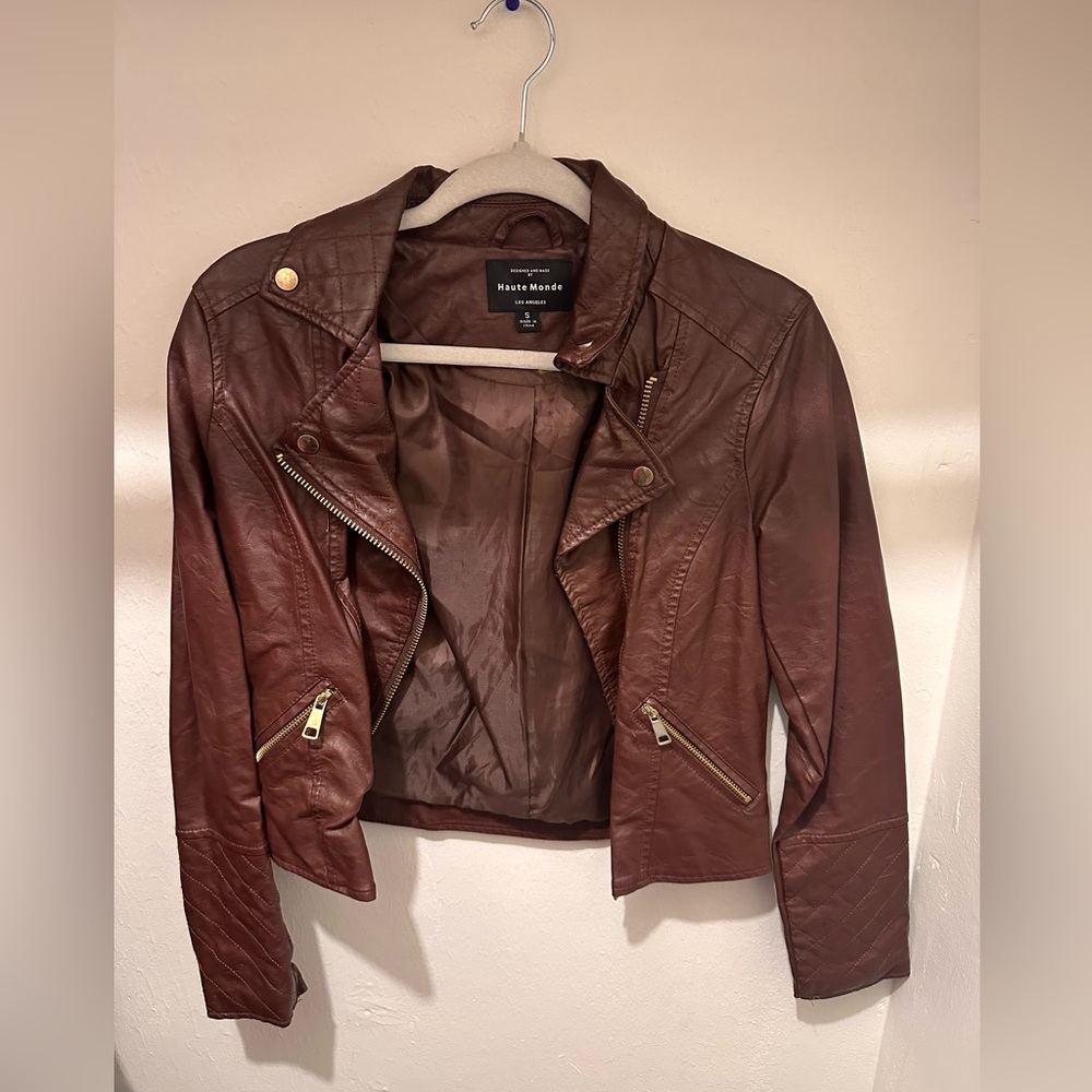 Stylish faux leather jacket